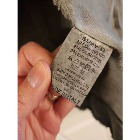 Suzy D London distressed military open front high low size Medium jacket grey - Picture 6 of 8